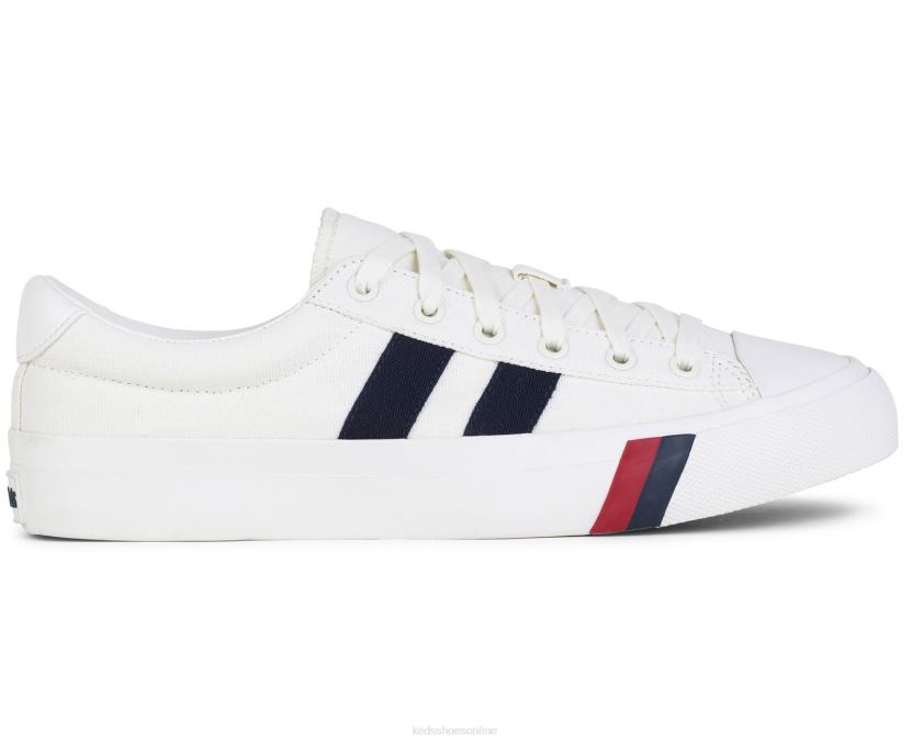 Unisex Keds Royal Plus Canvas White Navy RXFBP4256