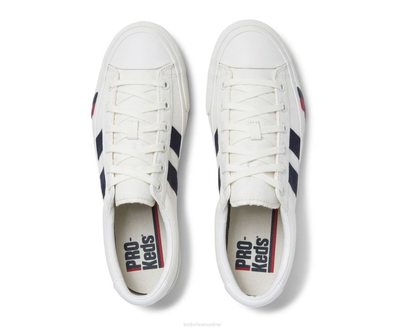 Unisex Keds Royal Plus Canvas White Navy RXFBP4256