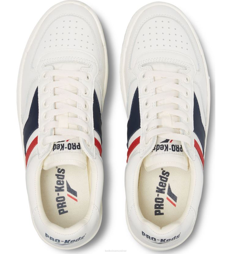 Unisex Keds Skyhawk Lo Leather White Blue Red RXFBP4255