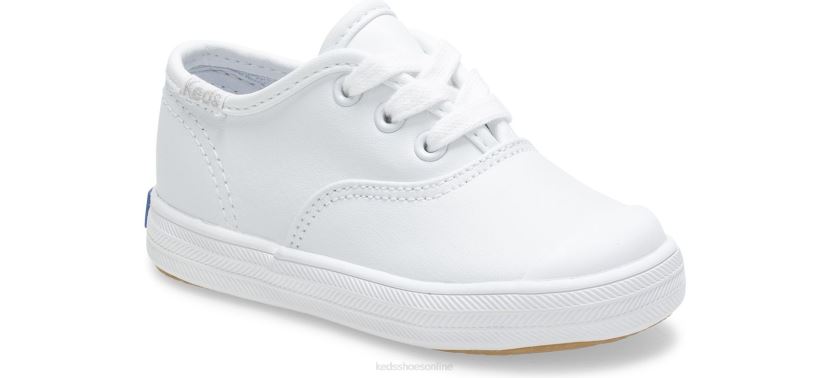 Little Kid Keds Champion Toe Cap Sneaker White Leather RXFBP4231
