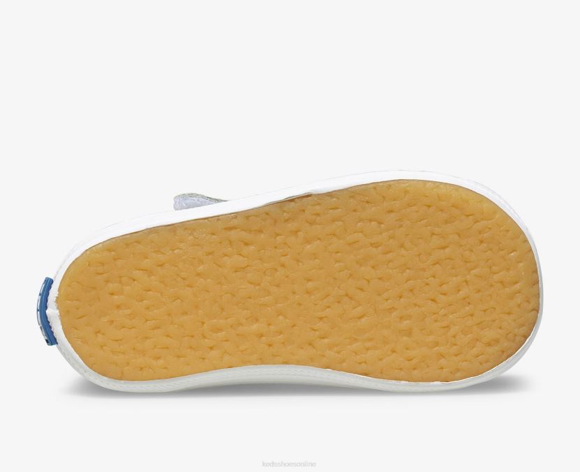 Little Kid Keds Champion Toe Cap T-Strap Sneaker White Leather RXFBP4232