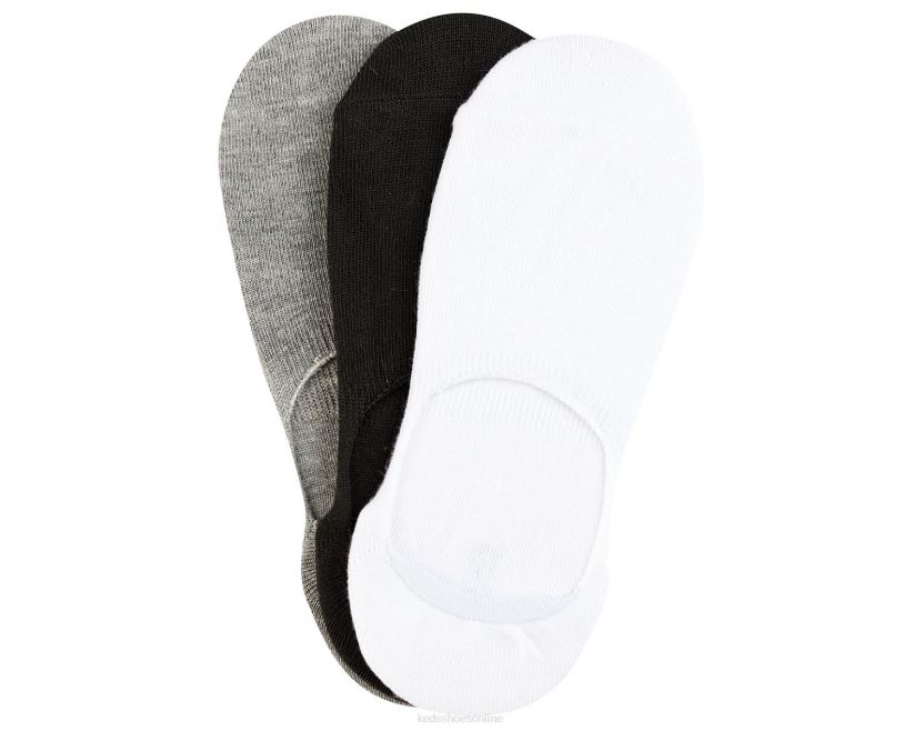 Women Keds 3 Pk Classic Sneaker Liner Socks Multi RXFBP4213