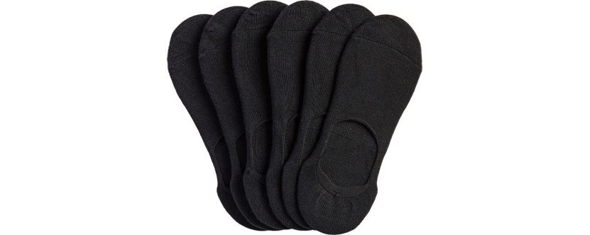 Women Keds 6 Pk Classic Sneaker Liner Socks Black RXFBP4217