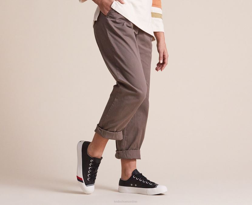 Unisex Keds Royal Lo Classic Leather Sneaker Black RXFBP4135