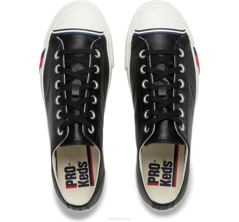 Unisex Keds Royal Lo Classic Leather Sneaker Black RXFBP4135