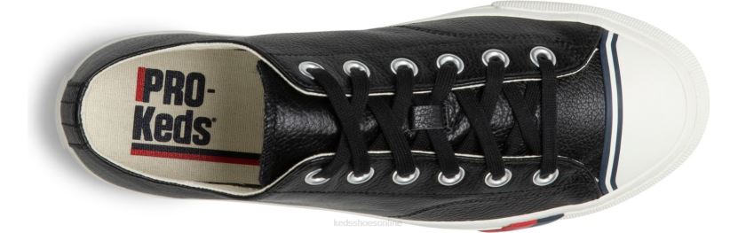 Unisex Keds Royal Lo Classic Leather Sneaker Black RXFBP4135