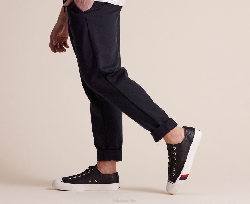 Unisex Keds Royal Lo Classic Leather Sneaker Black RXFBP4135