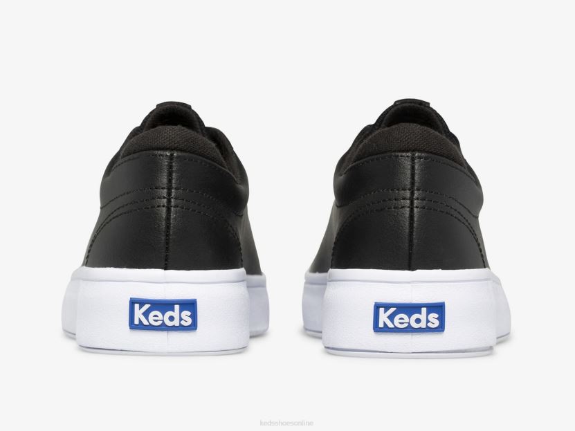 Women Keds Alley Leather Sneaker Black RXFBP4126