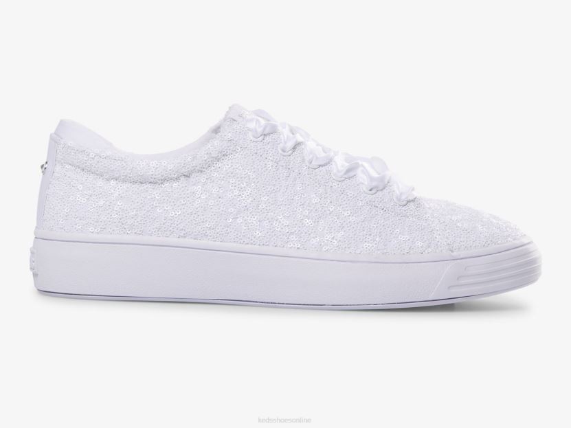 Women Keds Alley Sequins Sneaker White RXFBP4208