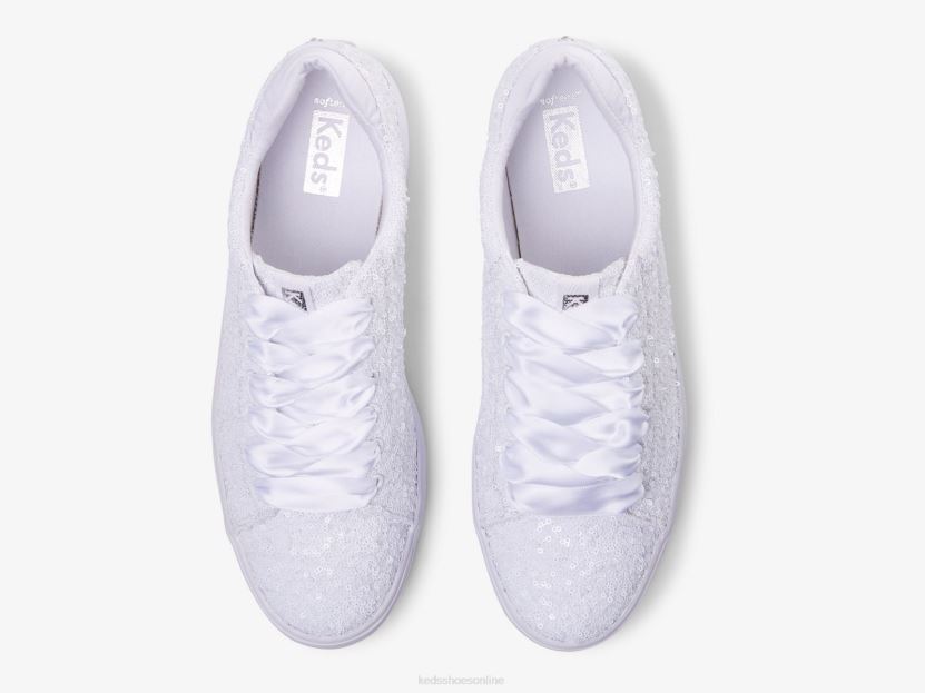 Women Keds Alley Sequins Sneaker White RXFBP4208