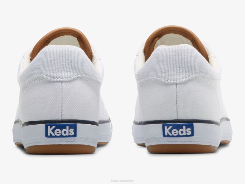 Women Keds Center III Canvas Sneaker White Navy RXFBP482