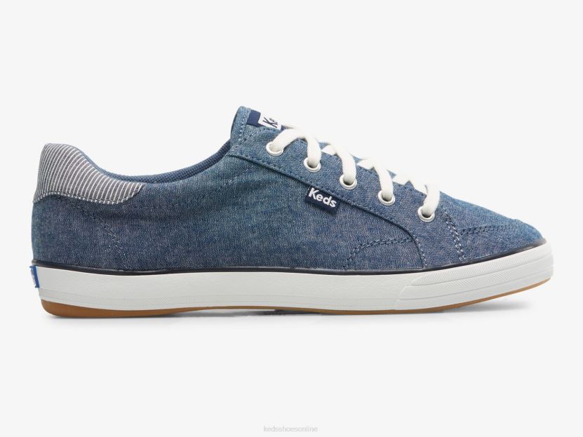 Women Keds Center III Chambray Sneaker Navy RXFBP4164