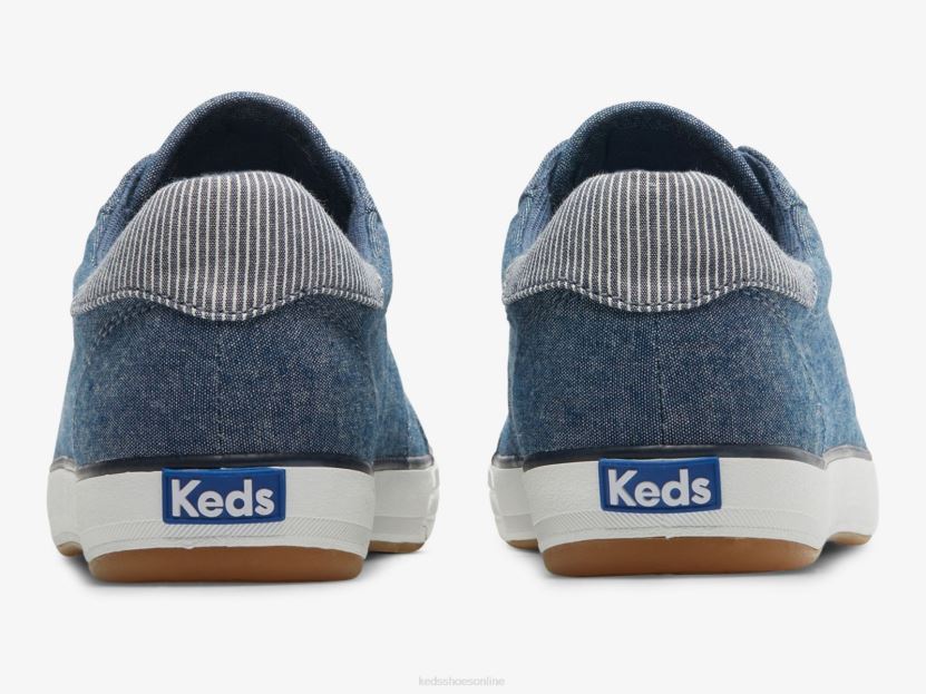 Women Keds Center III Chambray Sneaker Navy RXFBP4164