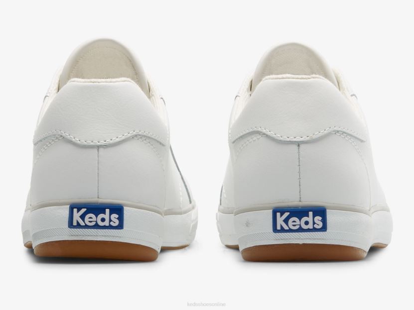 Women Keds Center III Leather Sneaker White RXFBP483