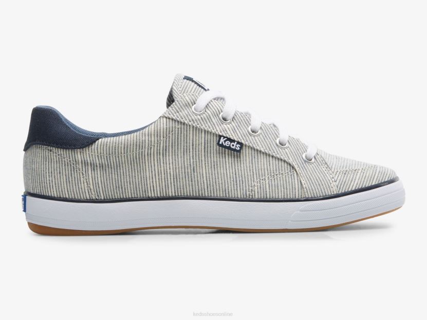 Women Keds Center III Slub Stripe Sneaker Navy Stripe RXFBP4154