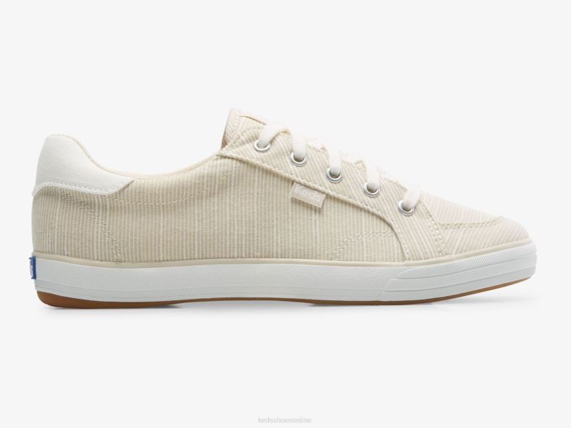 Women Keds Center III Slub Stripe Sneaker Tan Stripe RXFBP4155