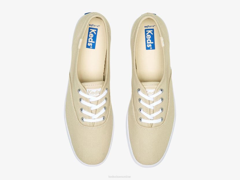 Women Keds Champion Feat. Organic Cotton Sneaker Oatmeal RXFBP4149