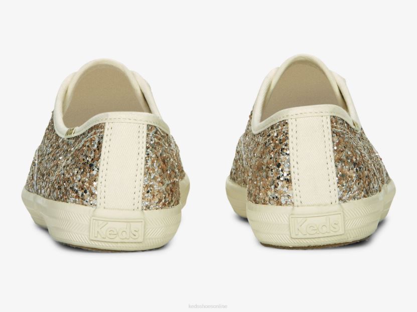 Women Keds Champion Glitter Celebration Sneaker Gold RXFBP4105