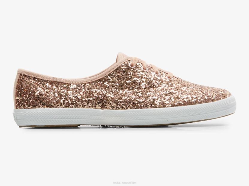 Women Keds Champion Glitter Celebration Sneaker Rose Gold RXFBP4106