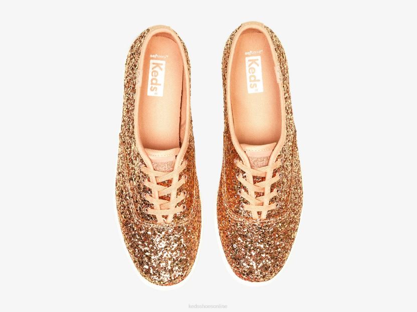 Women Keds Champion Glitter Celebration Sneaker Rose Gold RXFBP4106
