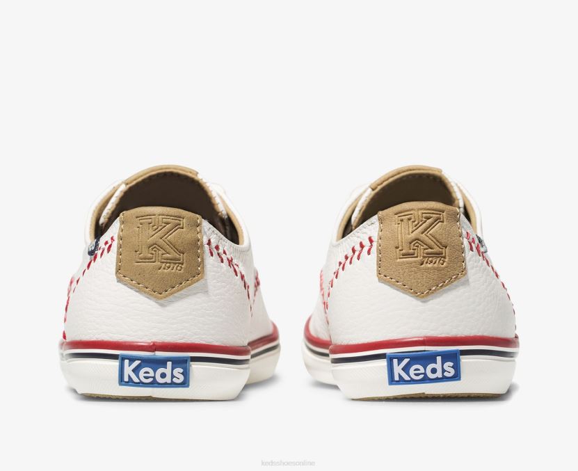 Women Keds Champion Pennant Leather Sneaker Off White RXFBP4132