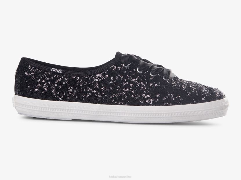 Women Keds Champion Sequins Celebration Sneaker Black RXFBP4187