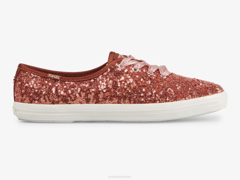 Women Keds Champion Sequins Celebration Sneaker Burnt Sienna RXFBP4188