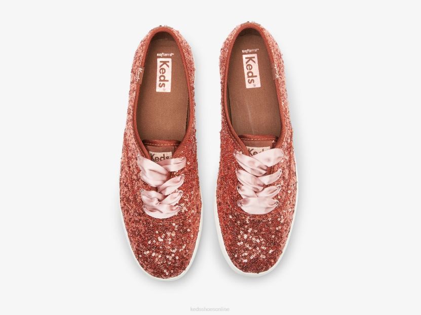 Women Keds Champion Sequins Celebration Sneaker Burnt Sienna RXFBP4188