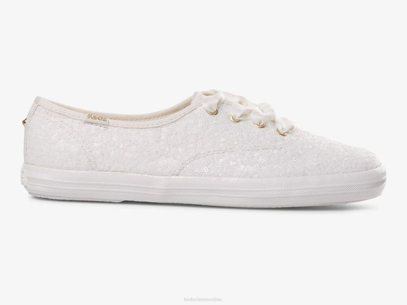Women Keds Champion Sequins Sneaker Off White RXFBP4179