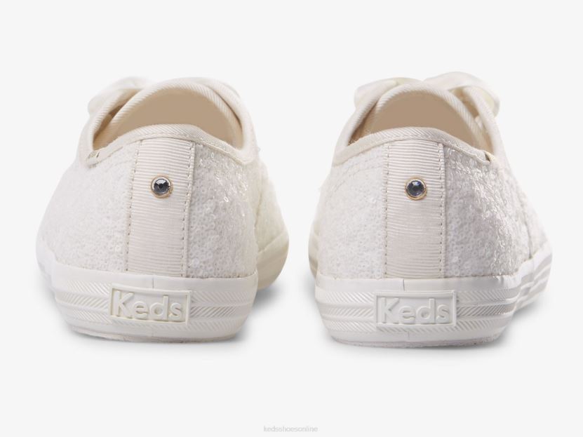 Women Keds Champion Sequins Sneaker Off White RXFBP4179
