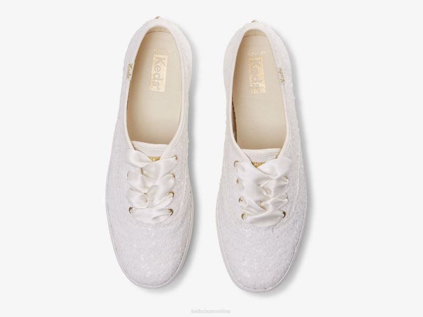 Women Keds Champion Sequins Sneaker Off White RXFBP4179