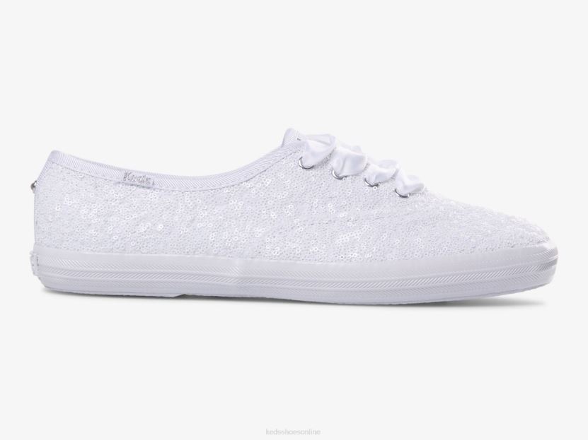 Women Keds Champion Sequins Sneaker White RXFBP4178
