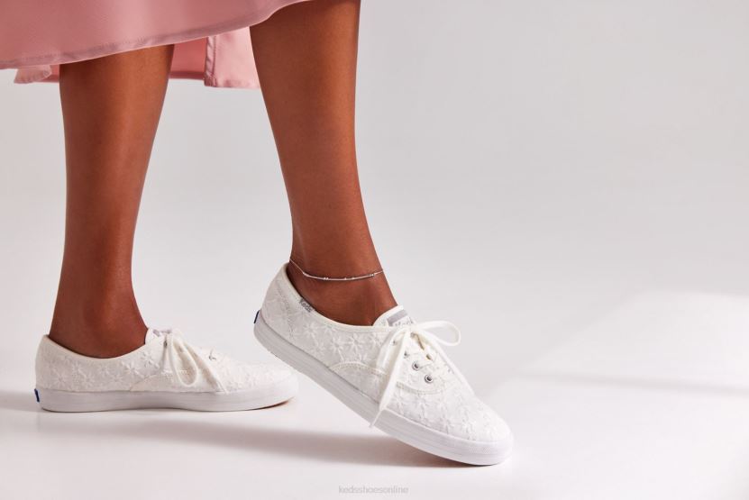 Women Keds Champion Starburst Eyelet Sneaker White RXFBP4153
