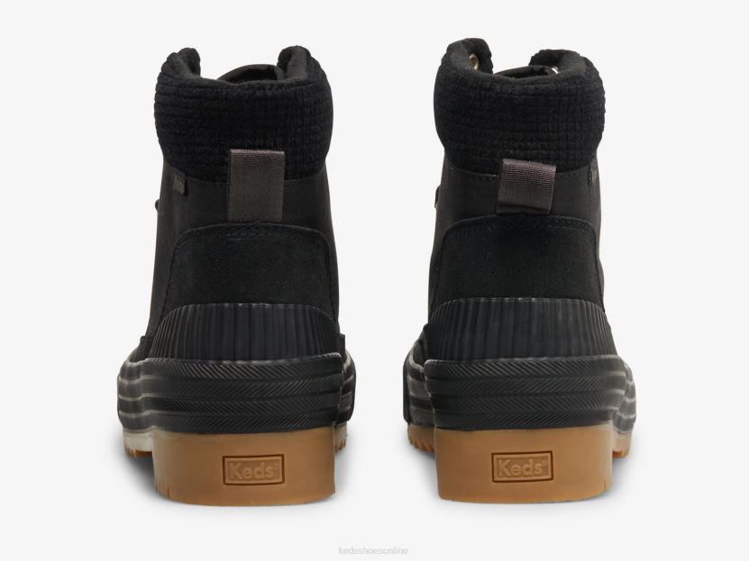 Women Keds Fielder Boot Water Resistant Suede w/ Thinsulate Black RXFBP4206