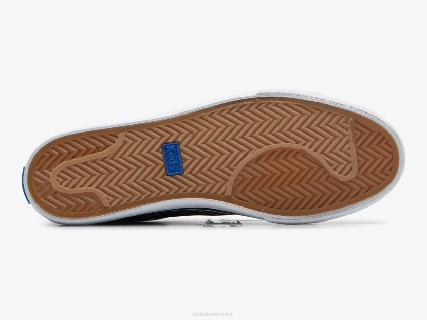 Women Keds Jump Kick Canvas Hand Drawn Floral Sneaker Black White RXFBP4201