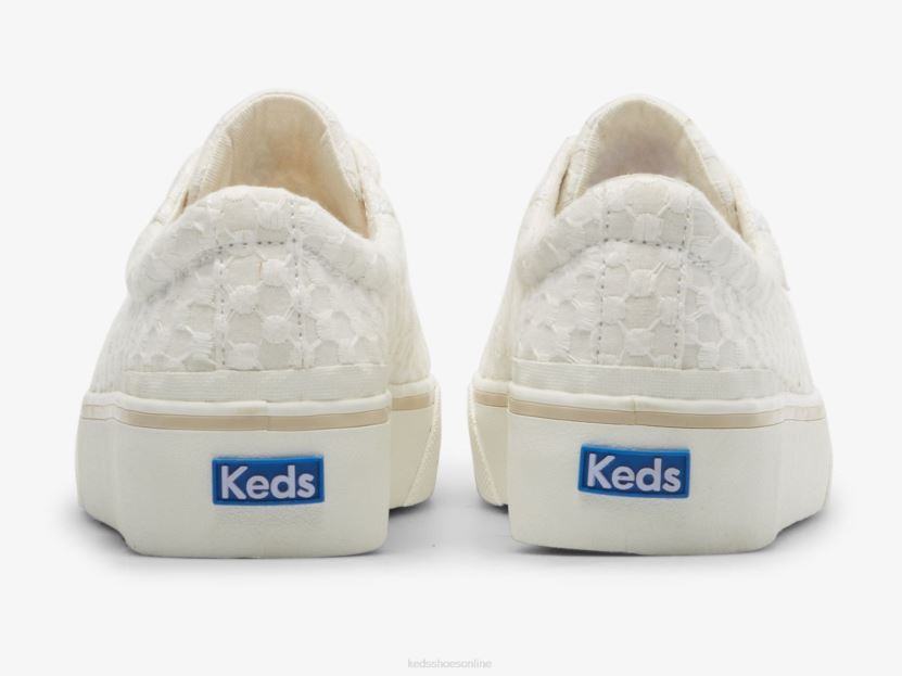 Women Keds Jump Kick Duo Dot Eyelet Sneaker Snow White RXFBP4151