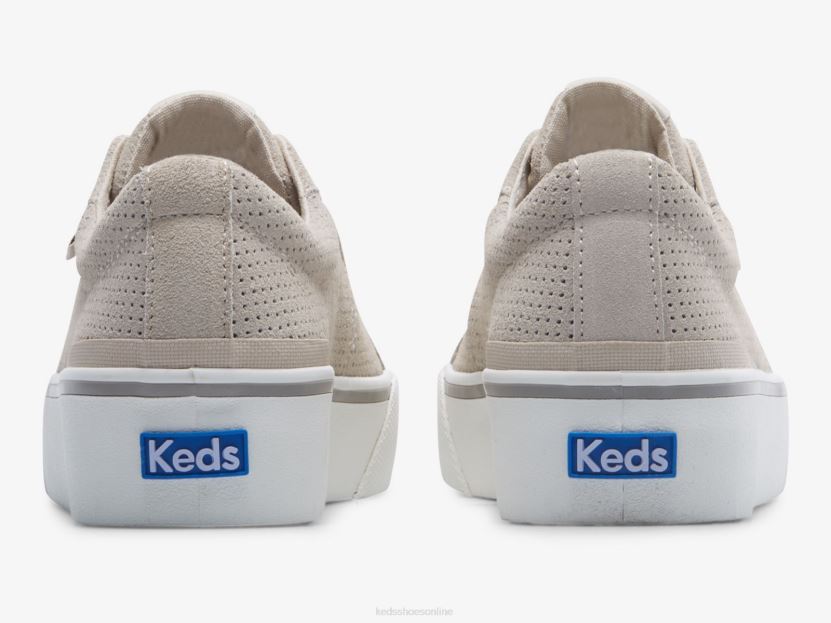 Women Keds Jump Kick Duo Perf Suede Sneaker Grey RXFBP4195