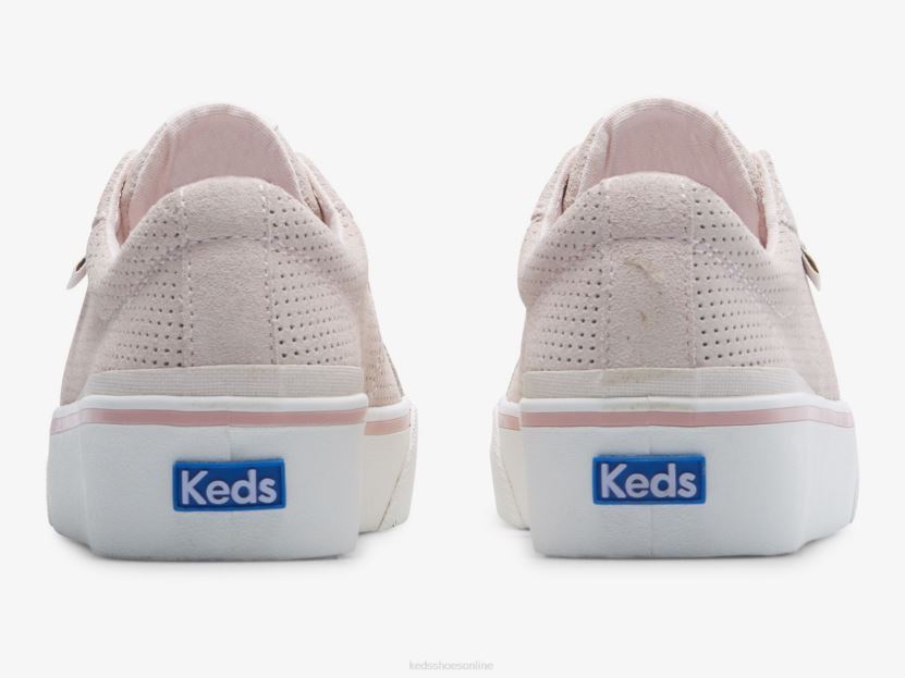 Women Keds Jump Kick Duo Perf Suede Sneaker Light Pink RXFBP4196