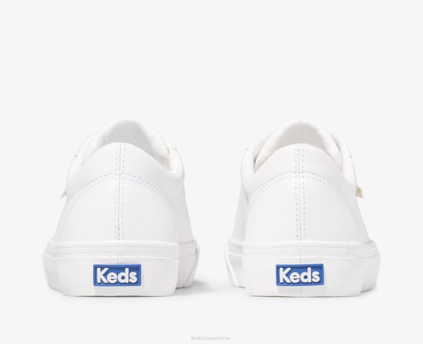 Women Keds Jump Kick Leather Sneaker White Gold RXFBP484