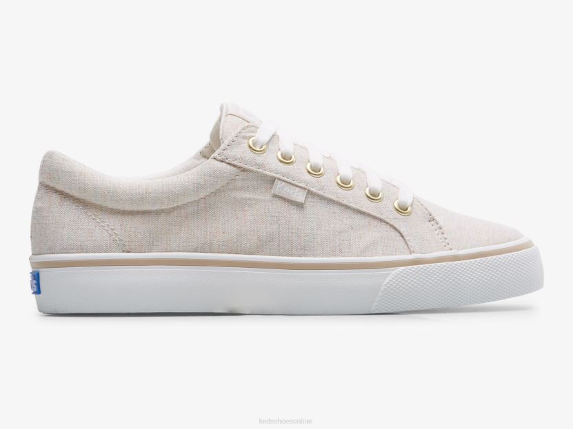Women Keds Jump Kick Linen Fleck Sneaker Oatmeal RXFBP4204