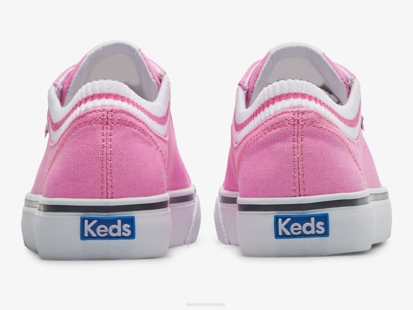 Women Keds Jump Kick Rib Knit Collar Sneaker Neon Pink RXFBP4193