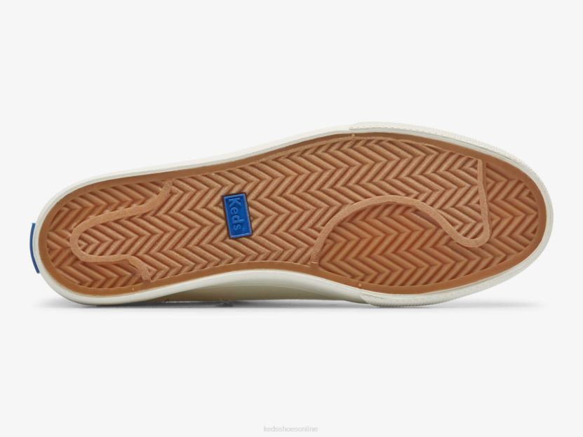 Women Keds Jump Kick Rib Knit Collar Squares Sneaker White Multi RXFBP4190