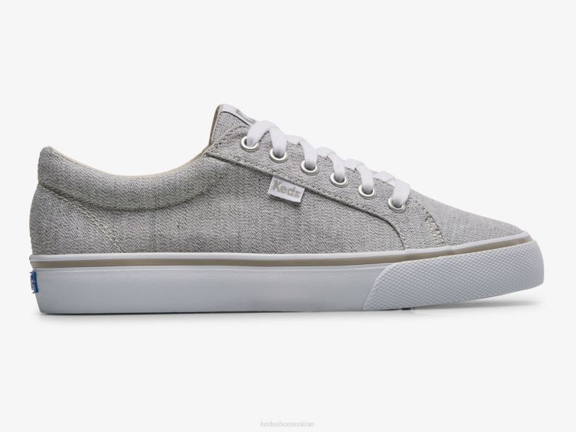 Women Keds Jump Kick Textile Linear Static Sneaker Grey RXFBP4205