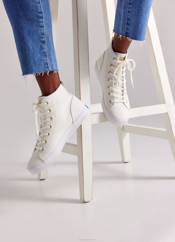 Women Keds Kickstart Hi Canvas Sneaker White RXFBP4113