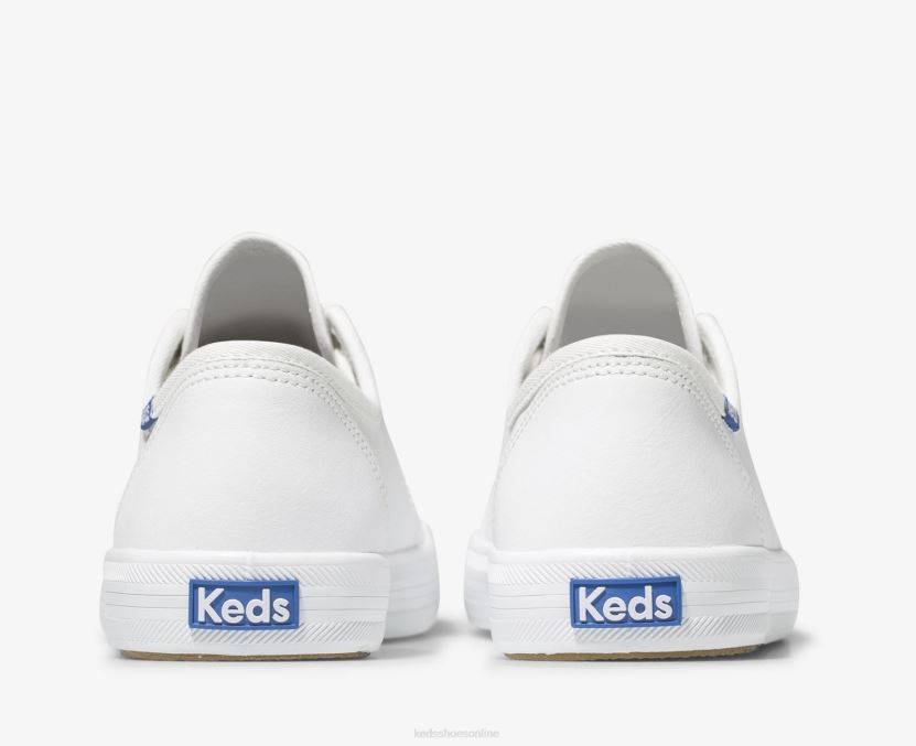 Women Keds Kickstart Leather Sneaker White/Blue RXFBP491