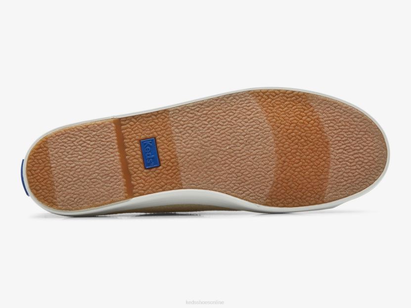 Women Keds Kickstart Metallic Textile Sneaker Natural Silver RXFBP4175