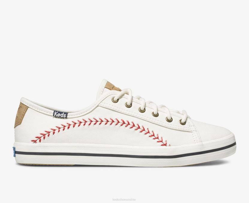 Women Keds Kickstart Pennant Sneaker Off White Canvas RXFBP4131