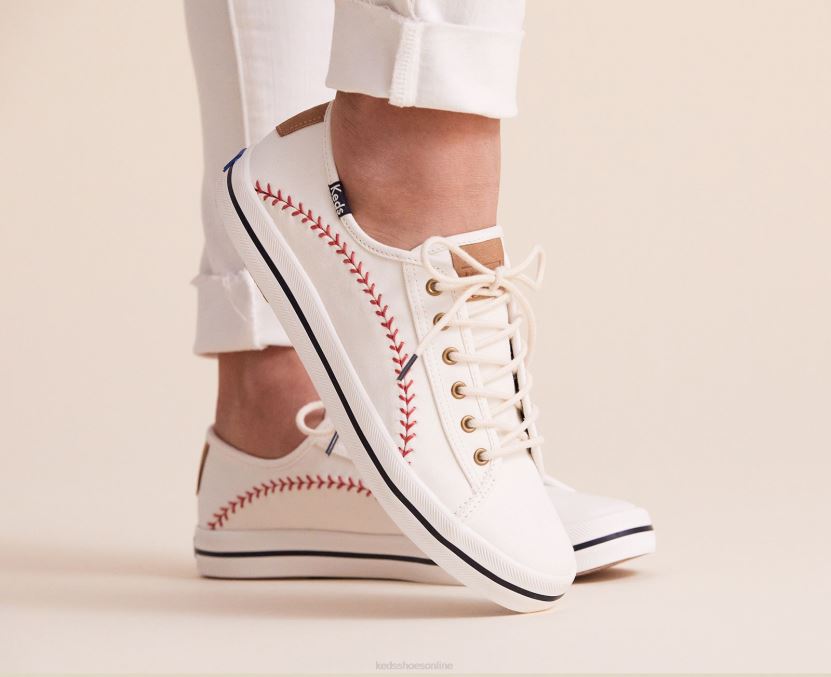 Women Keds Kickstart Pennant Sneaker Off White Canvas RXFBP4131