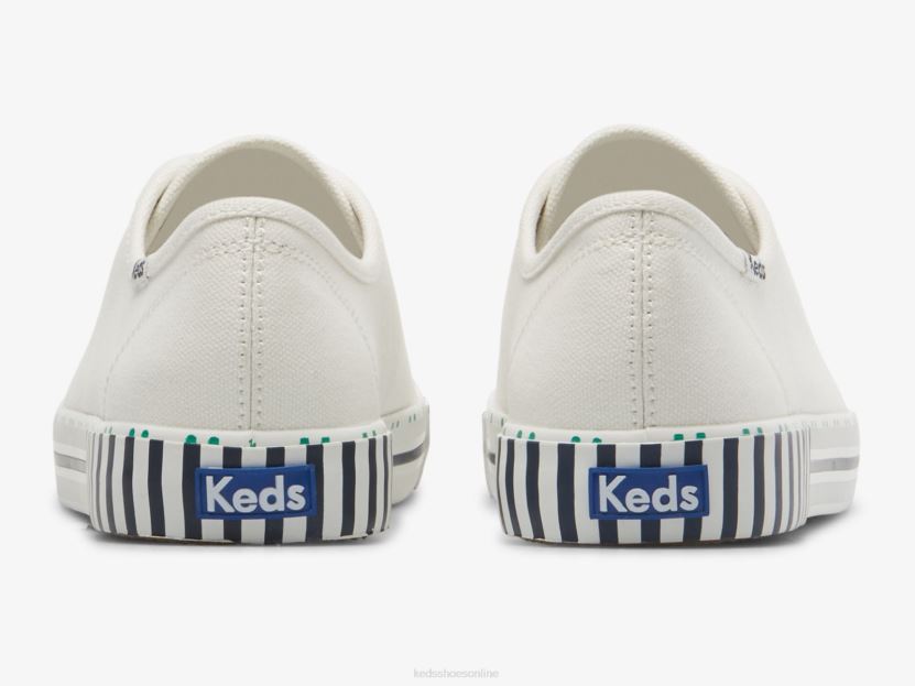 Women Keds Kickstart Tennis Stripe Sneaker White Navy RXFBP4203
