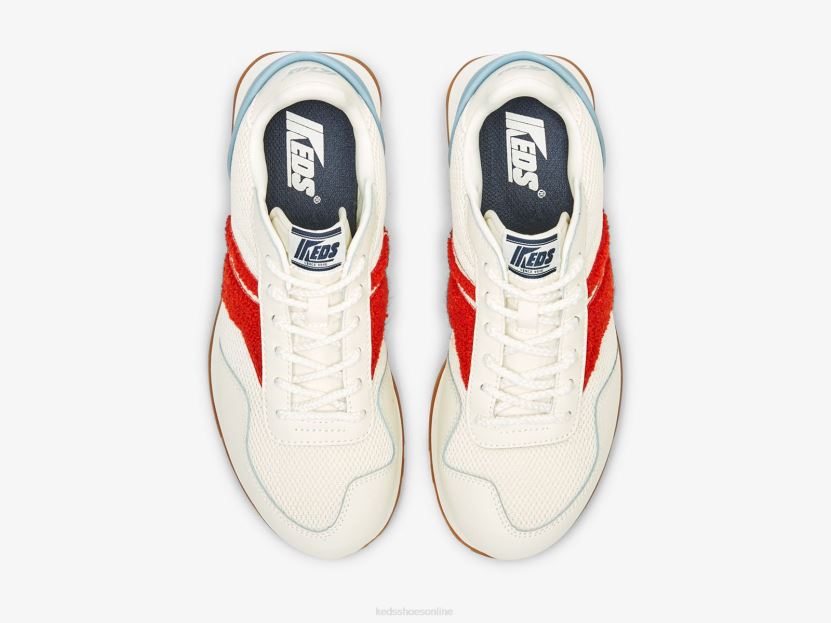 Women Keds Renaissance Terry Sneaker White Red RXFBP4173